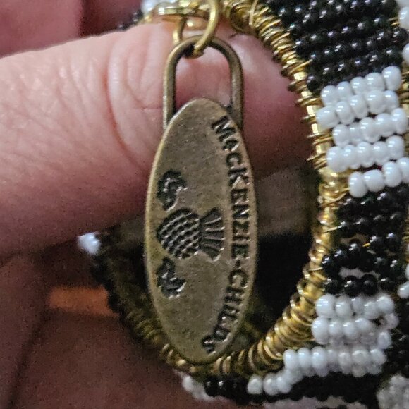 RARE RETIRED MACKENZIE CHILDS COURTLY CHECK FALL HALLOWEEN PUMPKIN NAPKIN RING - Picture 5 of 9